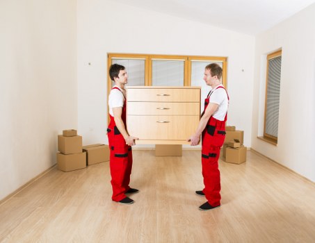 Packed furniture secured for safe transport