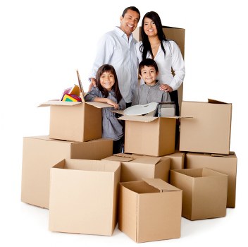 Organised moving boxes and labels prepared for a Richmond property